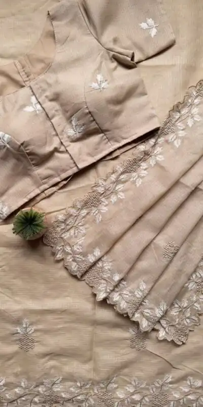 Cream Kota Doriya Thread Work Saree | Sarees, Bollywood Sarees, Creative Sarees, Designer Sarees, Embroidered Sarees, Ethnic Saree, Modern Digital sarees, Party Wear Sarees