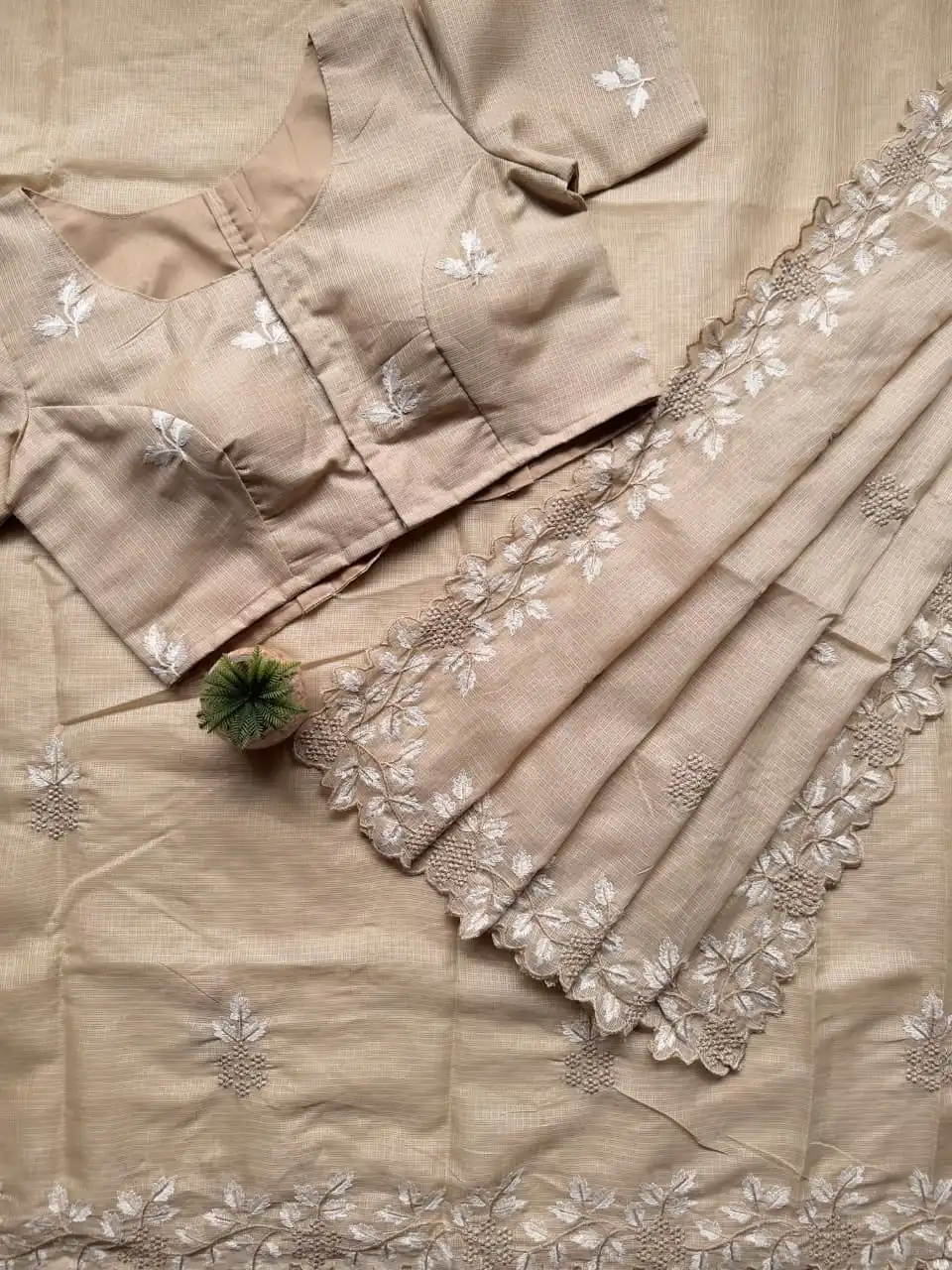 Cream Kota Doriya Thread Work Saree | Sarees, Bollywood Sarees, Creative Sarees, Designer Sarees, Embroidered Sarees, Ethnic Saree, Modern Digital sarees, Party Wear Sarees