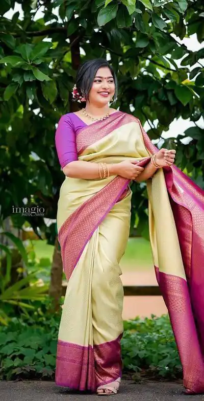 Cream Lichi Silk Lace Border Work Saree | Sarees, Bollywood Sarees, Creative Sarees, Designer Sarees, Embroidered Sarees, Ethnic Saree, Modern Digital sarees, Party Wear Sarees