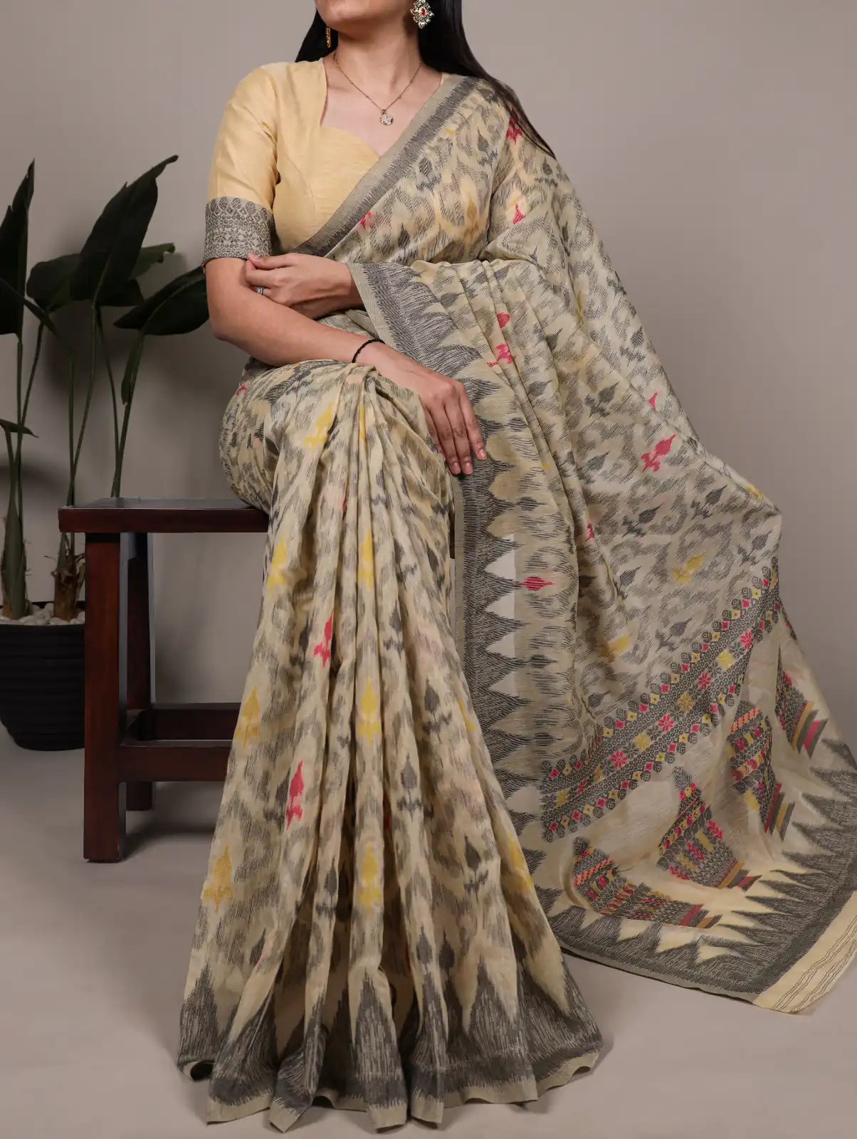 Cream Poly Cotton Thread Weaving Work Saree | Sarees, Bollywood Sarees, Creative Sarees, Designer Sarees, Embroidered Sarees, Ethnic Saree, Modern Digital sarees, Party Wear Sarees