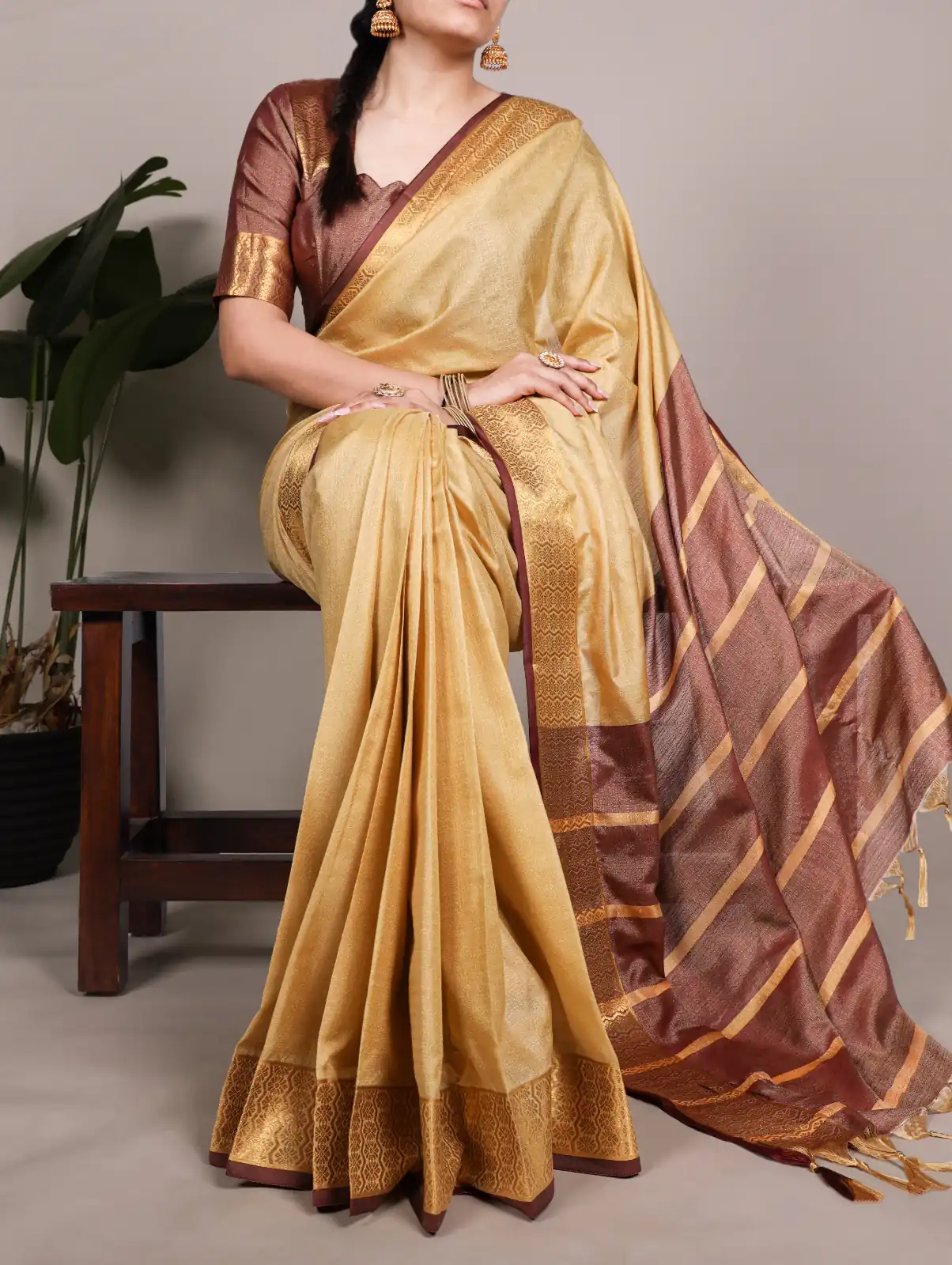 Cream Poly Cotton Zari Work Saree | Sarees, Bollywood Sarees, Creative Sarees, Designer Sarees, Embroidered Sarees, Ethnic Saree, Modern Digital sarees, Party Wear Sarees