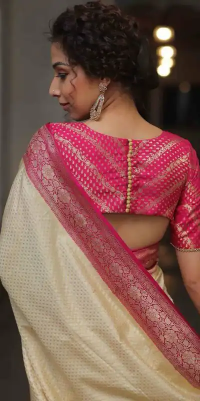 Cream Soft Lichi Silk Jacquard Rich Pallu Saree | Sarees, Bollywood Sarees, Creative Sarees, Designer Sarees, Embroidered Sarees, Ethnic Saree, Modern Digital sarees, Party Wear Sarees