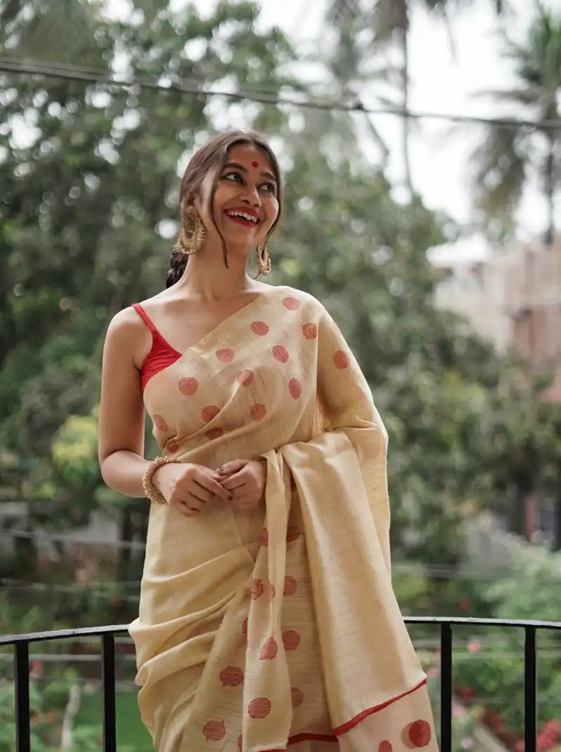 Cream Soft Lilan Weaving Work Saree | Sarees, Bollywood Sarees, Creative Sarees, Designer Sarees, Embroidered Sarees, Ethnic Saree, Modern Digital sarees, Party Wear Sarees