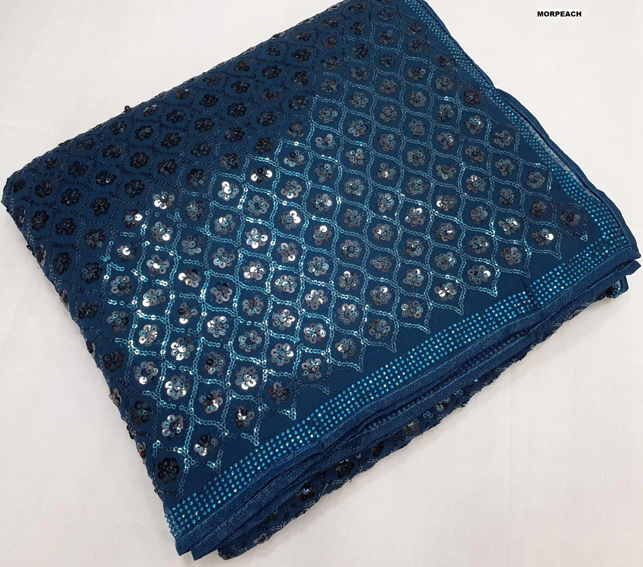 Dark Blue Georgette Dual Sequins Embroidery Sequins Work Saree | Sarees, Bollywood Sarees, Creative Sarees, Designer Sarees, Embroidered Sarees, Ethnic Saree, Modern Digital sarees, Party Wear Sarees