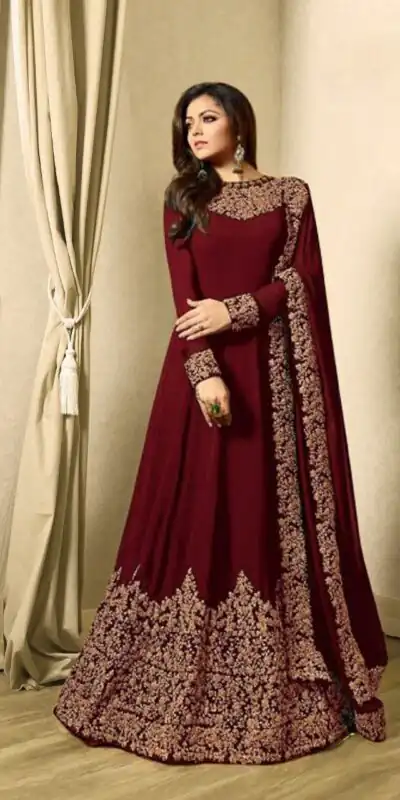 Dark Maroon Georgette Cording Sharara Suit | Jump Suits, Salwar suit, Casual Suits, Creative suits, Designer Suits, Palazzo Suits, Party Wear Suits, Patiala Suits, Straight Suits