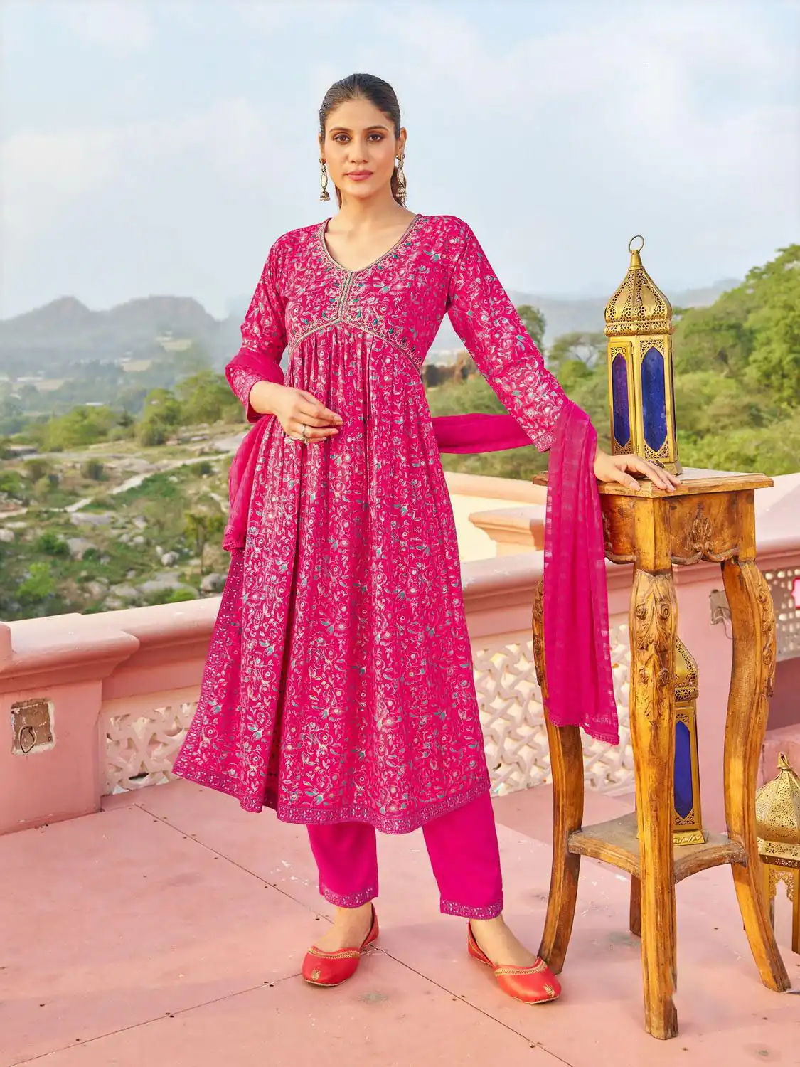 Dark Pink Rayon Alia Cut With Embroidery Work Kurti | Kurti, Bollywood Kurti, Creative Kurtis, Designer Kurti, Party Wear Kurti, Selfie Kurti