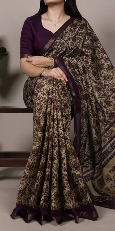 Dark Purple Polyester Viscose Chanderi Zari Work Saree | Sarees, Bollywood Sarees, Creative Sarees, Designer Sarees, Embroidered Sarees, Ethnic Saree, Modern Digital sarees, Party Wear Sarees