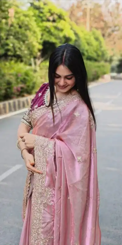 JR 666 Pink Fendy Satin Saree Perfect for Wedding, Party, Durga Puja, Raksha Bandhan, Sangeet – . Festive Deal ₹1949. Delivery 4-6 Working Days. | Sarees, Bollywood Sarees, Creative Sarees, Designer Sarees, Embroidered Sarees, Ethnic Saree, Modern Digital sarees, Party Wear Sarees