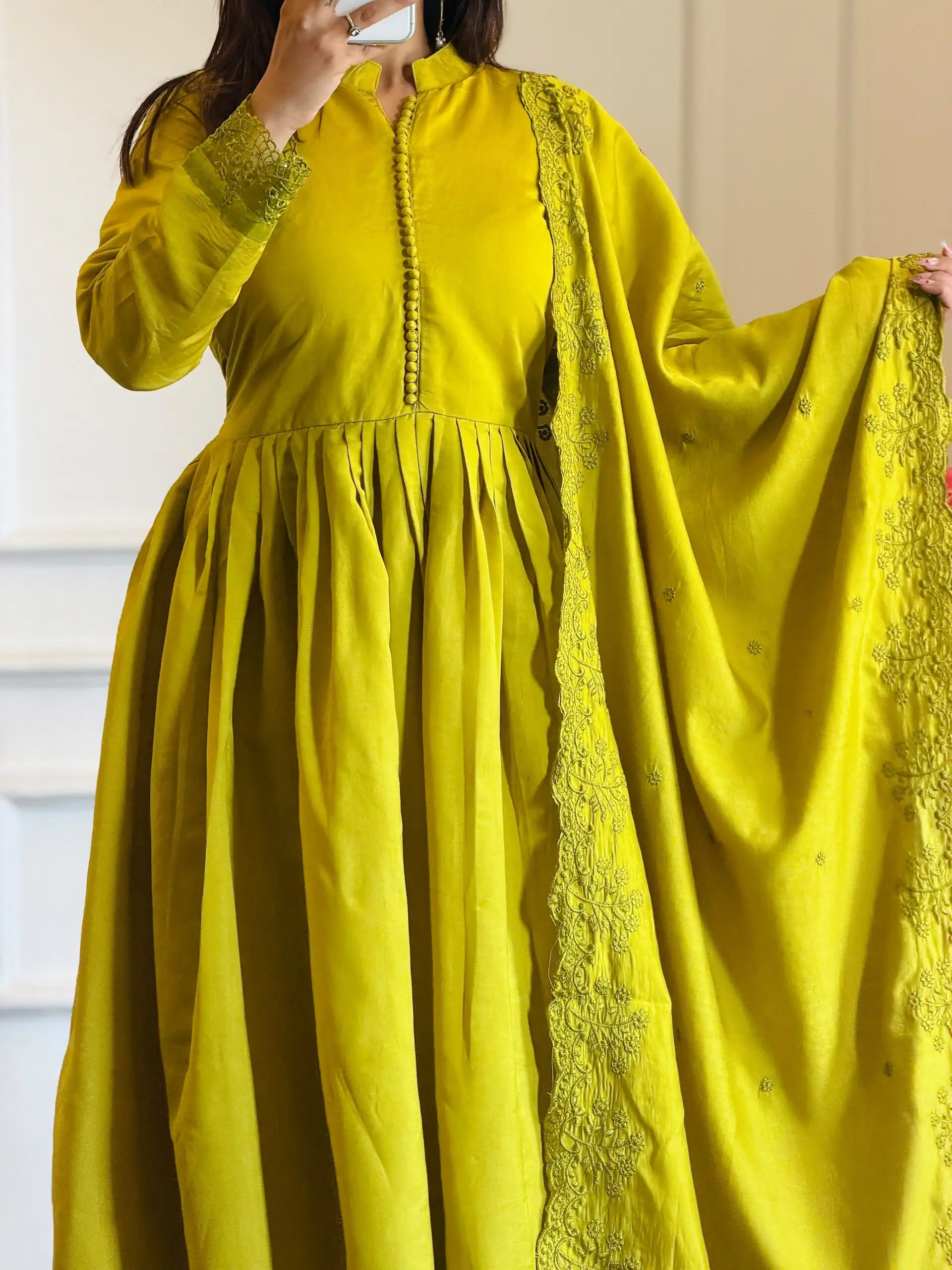 VLM 337 Lime Yellow Roman Silk Gown Perfect for Wedding, Party, Ethnic Day, Haldi, Diwali – . Festive Deal ₹2099. Delivery 4-6 Working Days. Shop now. | Gowns, Bollywood Gowns, Creative Gowns, Designer Gowns, Embroidered Gowns, Party Wear Gowns