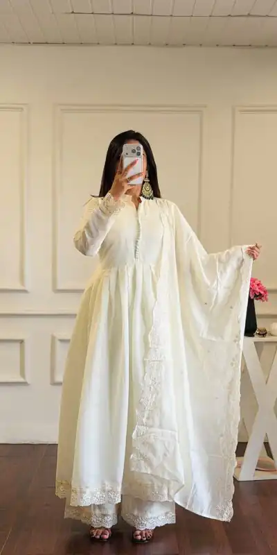 VLM 337 White Roman Silk Gown Perfect for Wedding, Party, Ethnic Day, Haldi, Diwali β . Festive Deal βΉ2099. Delivery 4-6 Working Days. Shop now. | Gowns, Bollywood Gowns, Creative Gowns, Designer Gowns, Embroidered Gowns, Party Wear Gowns