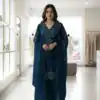 Fine Navy Blue Georgette With Sequins Work Salwar Suit | Jump Suits, Salwar suit, Casual Suits, Creative suits, Designer Suits, Palazzo Suits, Party Wear Suits, Patiala Suits, Straight Suits