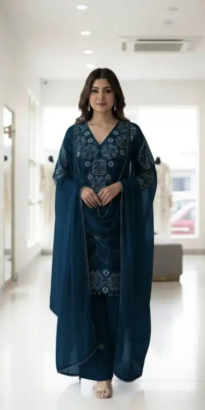 Fine Navy Blue Georgette With Sequins Work Salwar Suit | Jump Suits, Salwar suit, Casual Suits, Creative suits, Designer Suits, Palazzo Suits, Party Wear Suits, Patiala Suits, Straight Suits