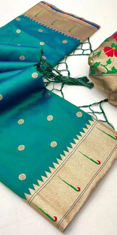 Firozi A Pethani Silk Lace Zari Work Saree | Sarees, Bollywood Sarees, Creative Sarees, Designer Sarees, Embroidered Sarees, Ethnic Saree, Modern Digital sarees, Party Wear Sarees