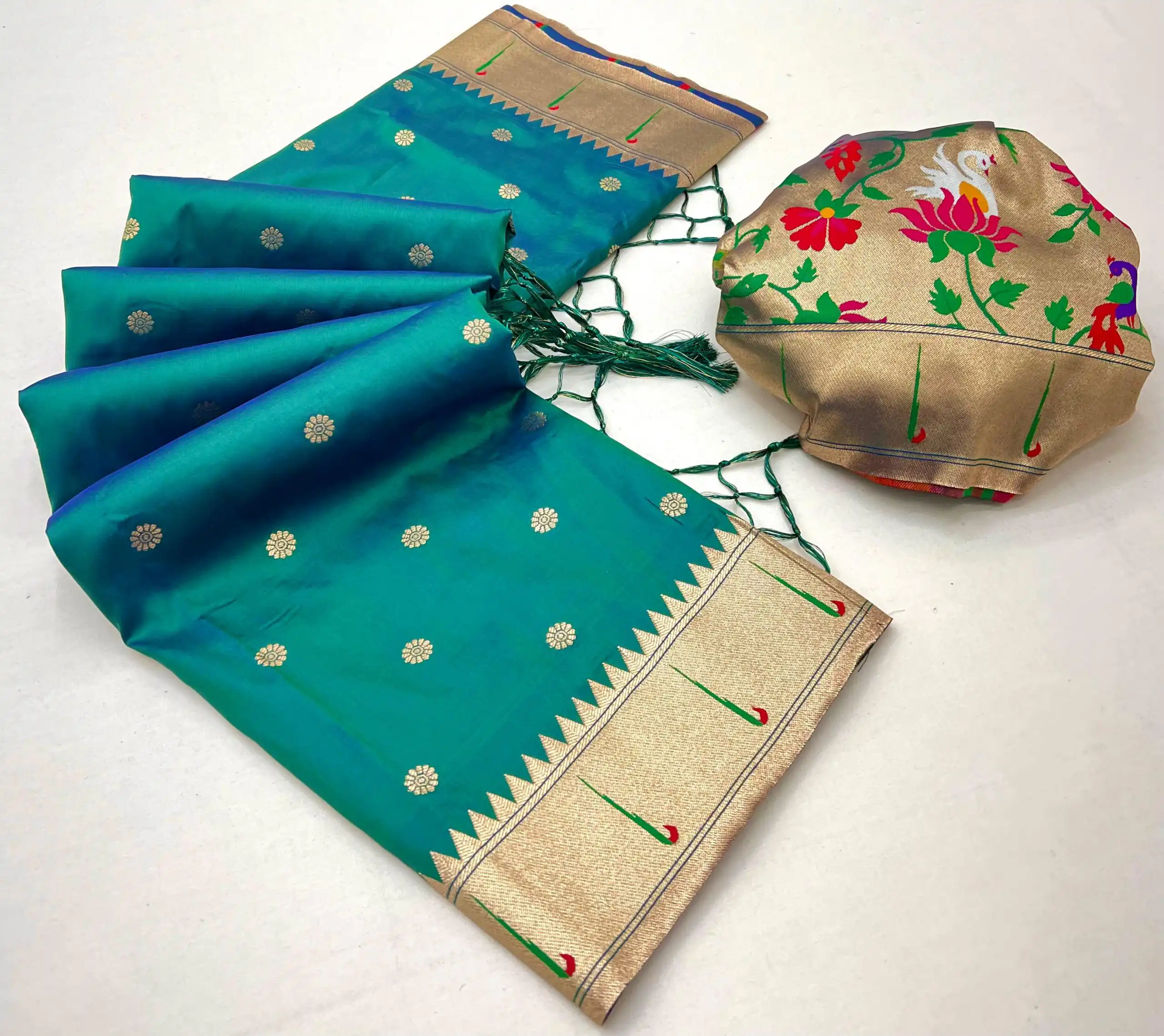 Firozi A Pethani Silk Lace Zari Work Saree | Sarees, Bollywood Sarees, Creative Sarees, Designer Sarees, Embroidered Sarees, Ethnic Saree, Modern Digital sarees, Party Wear Sarees
