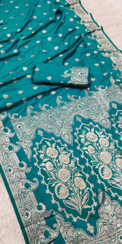 Firozi Banarasi Lace Zari Work Saree | Sarees, Bollywood Sarees, Creative Sarees, Designer Sarees, Embroidered Sarees, Ethnic Saree, Modern Digital sarees, Party Wear Sarees