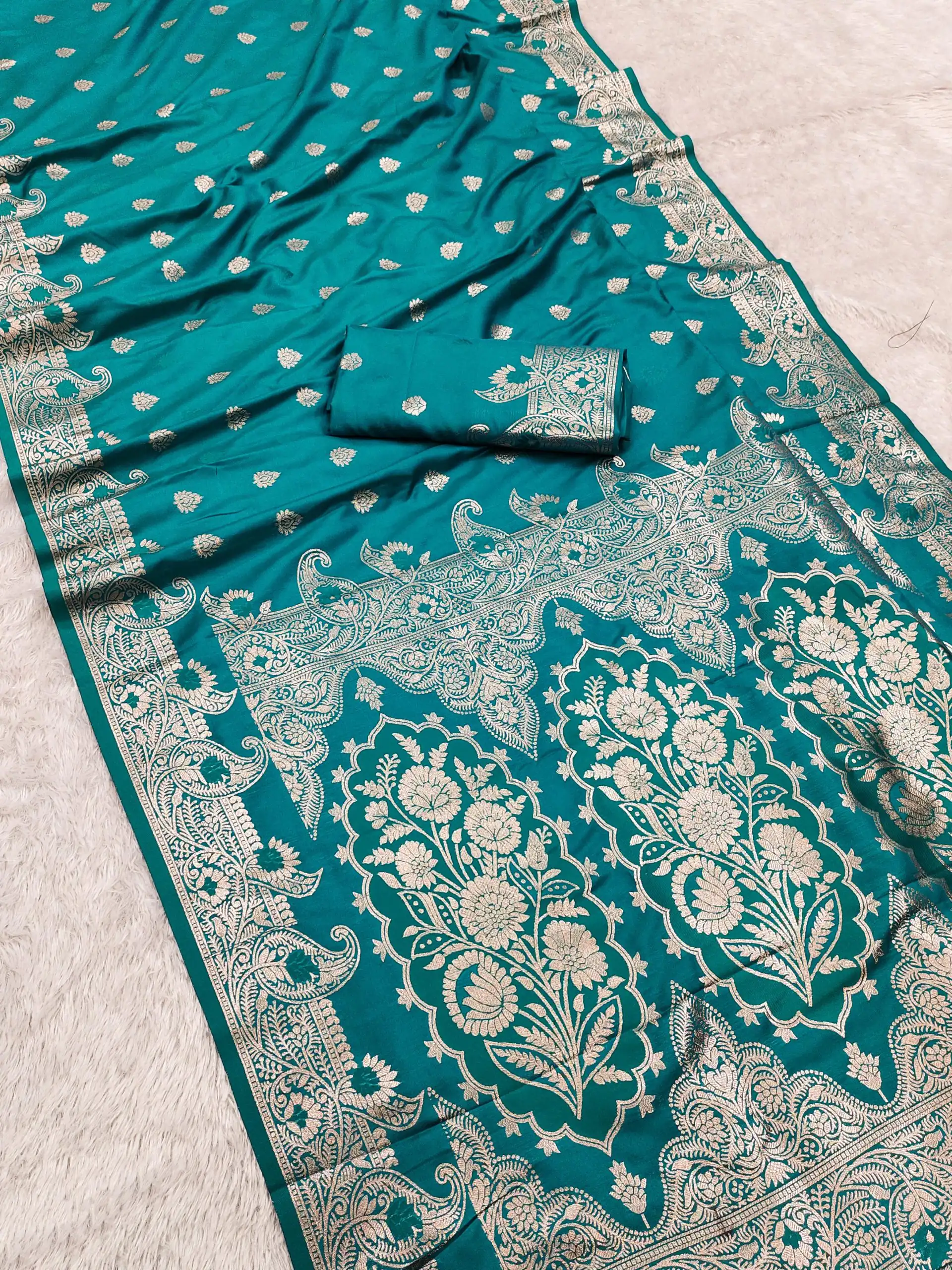 Firozi Banarasi Lace Zari Work Saree | Sarees, Bollywood Sarees, Creative Sarees, Designer Sarees, Embroidered Sarees, Ethnic Saree, Modern Digital sarees, Party Wear Sarees
