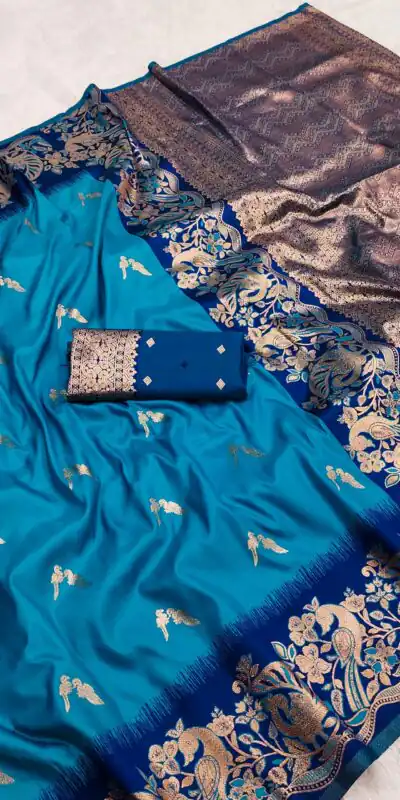 Firozi Banarasi Silk Weaving Lace Zari Work Saree | Sarees, Bollywood Sarees, Creative Sarees, Designer Sarees, Embroidered Sarees, Ethnic Saree, Modern Digital sarees, Party Wear Sarees