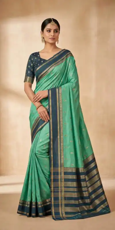 Firozi Banarasi Silk Zari Work Saree | Sarees, Bollywood Sarees, Creative Sarees, Designer Sarees, Embroidered Sarees, Ethnic Saree, Modern Digital sarees, Party Wear Sarees