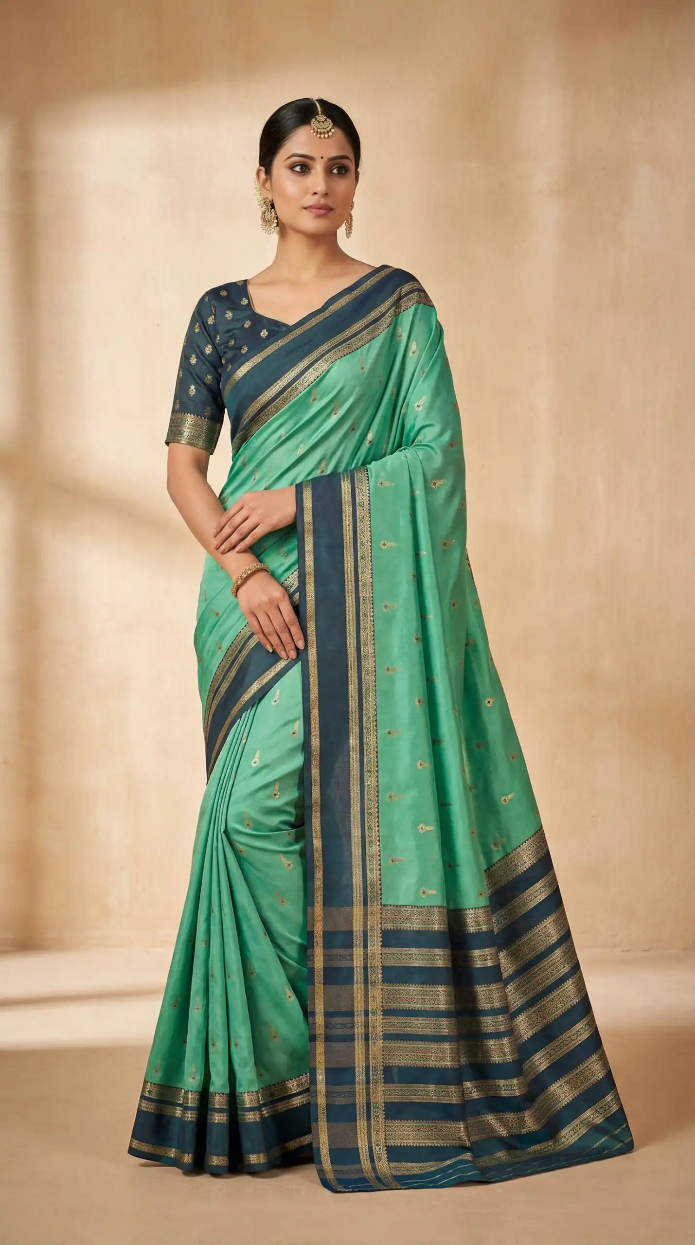Firozi Banarasi Silk Zari Work Saree | Sarees, Bollywood Sarees, Creative Sarees, Designer Sarees, Embroidered Sarees, Ethnic Saree, Modern Digital sarees, Party Wear Sarees