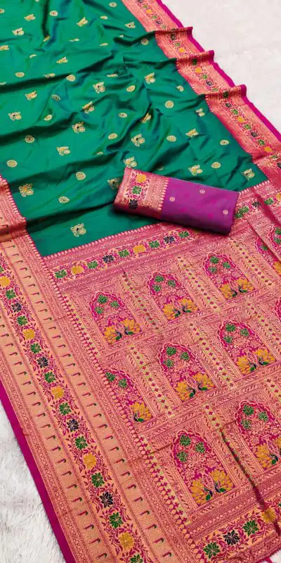 Firozi Banarasi Silk Zari Work Saree | Sarees, Bollywood Sarees, Creative Sarees, Designer Sarees, Embroidered Sarees, Ethnic Saree, Modern Digital sarees, Party Wear Sarees