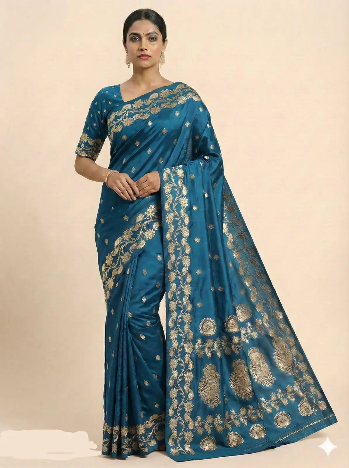 Firozi Banarasi Soft Zari Lace Work Saree | Sarees, Bollywood Sarees, Creative Sarees, Designer Sarees, Embroidered Sarees, Ethnic Saree, Modern Digital sarees, Party Wear Sarees