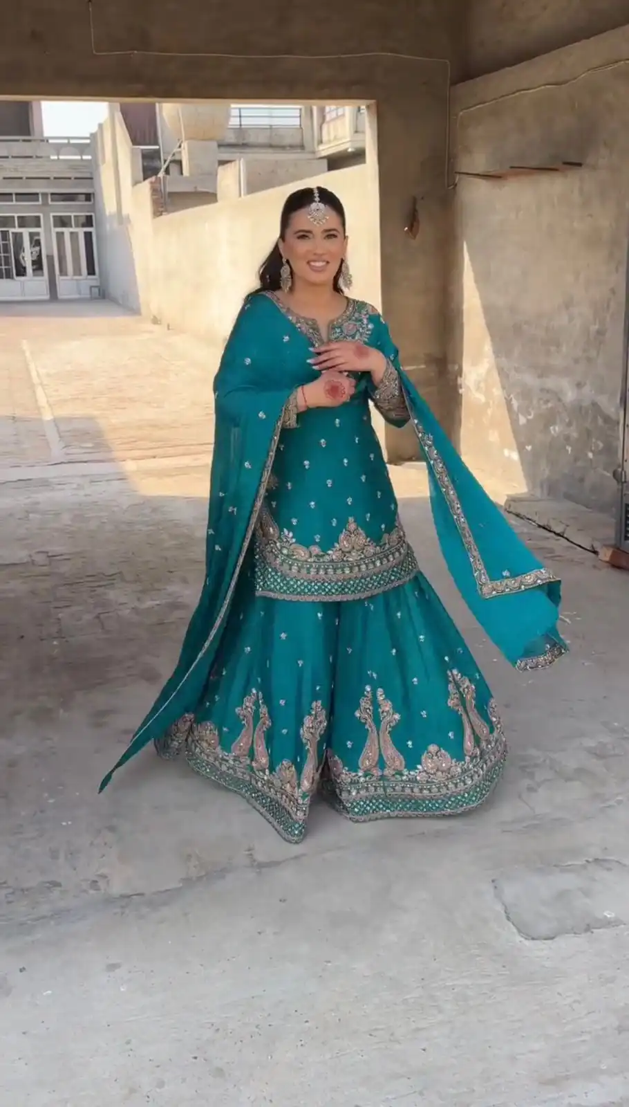 Firozi Chinon Silk Embroidery Work Salwar Suit | Jump Suits, Salwar suit, Casual Suits, Creative suits, Designer Suits, Palazzo Suits, Party Wear Suits, Patiala Suits, Straight Suits