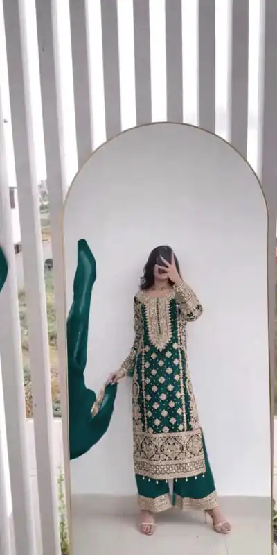 Firozi Faux Georgette Embroidery Salwar Suit | Jump Suits, Salwar suit, Casual Suits, Creative suits, Designer Suits, Palazzo Suits, Party Wear Suits, Patiala Suits, Straight Suits