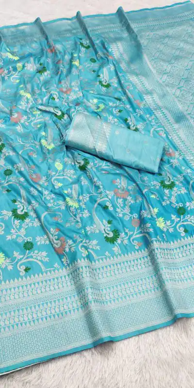 Firozi Khaddi Pashmina Lace Zari Work Saree | Sarees, Bollywood Sarees, Creative Sarees, Designer Sarees, Embroidered Sarees, Ethnic Saree, Modern Digital sarees, Party Wear Sarees