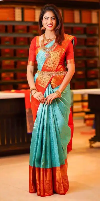 Firozi Lichi Silk Jacquard All Over Saree | Sarees, Bollywood Sarees, Creative Sarees, Designer Sarees, Embroidered Sarees, Ethnic Saree, Modern Digital sarees, Party Wear Sarees
