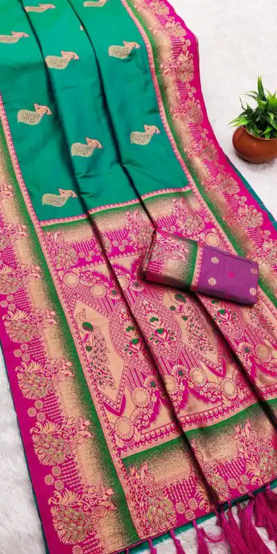 Firozi Paithani Silk Zari Lace Work Saree | Sarees, Bollywood Sarees, Creative Sarees, Designer Sarees, Embroidered Sarees, Ethnic Saree, Modern Digital sarees, Party Wear Sarees