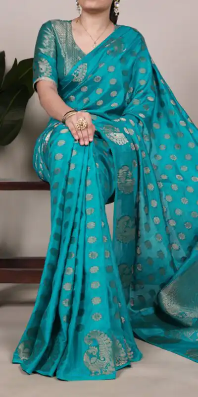Firozi Roop Weaving Saree | Sarees, Bollywood Sarees, Creative Sarees, Designer Sarees, Embroidered Sarees, Ethnic Saree, Modern Digital sarees, Party Wear Sarees