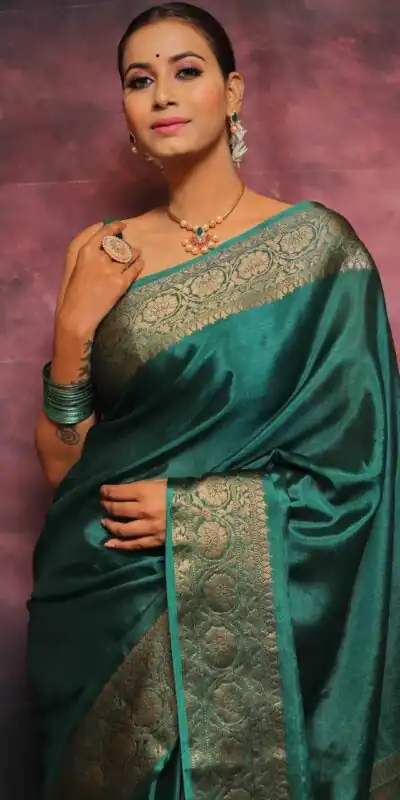 Firozi Soft Lichi Silk Lace Border Saree | Sarees, Bollywood Sarees, Creative Sarees, Designer Sarees, Embroidered Sarees, Ethnic Saree, Modern Digital sarees, Party Wear Sarees