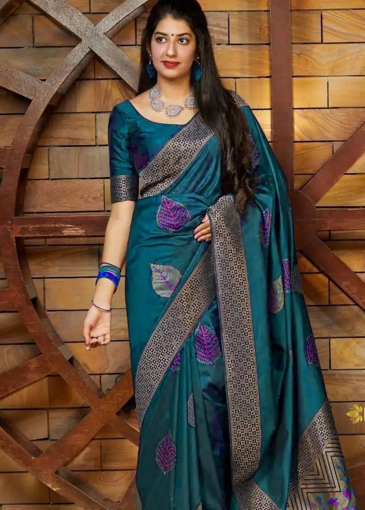 Firozi Soft Lichi Silk Saree | Sarees, Bollywood Sarees, Creative Sarees, Designer Sarees, Embroidered Sarees, Ethnic Saree, Modern Digital sarees, Party Wear Sarees