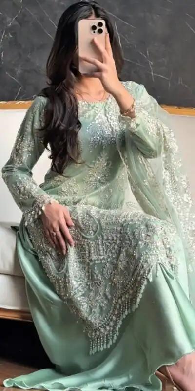 Firozi Soft Net With Lace Work Salwar Suit | Salwar suit, Casual Suits, Creative suits, Designer Suits, Palazzo Suits, Party Wear Suits, Patiala Suits, Straight Suits