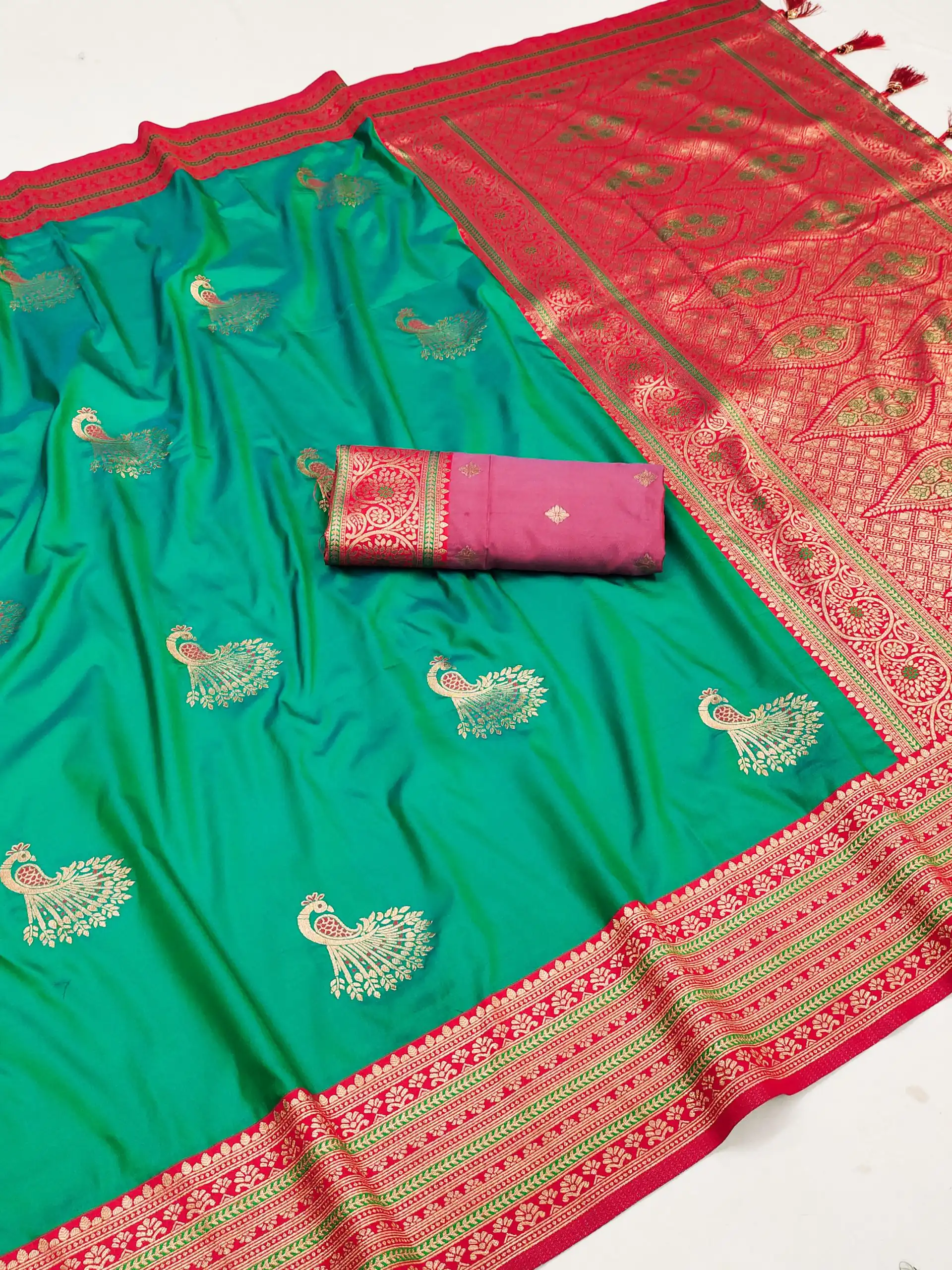 Firozi Soft Silk Zari Lace Work Saree | Sarees, Bollywood Sarees, Creative Sarees, Designer Sarees, Embroidered Sarees, Ethnic Saree, Modern Digital sarees, Party Wear Sarees