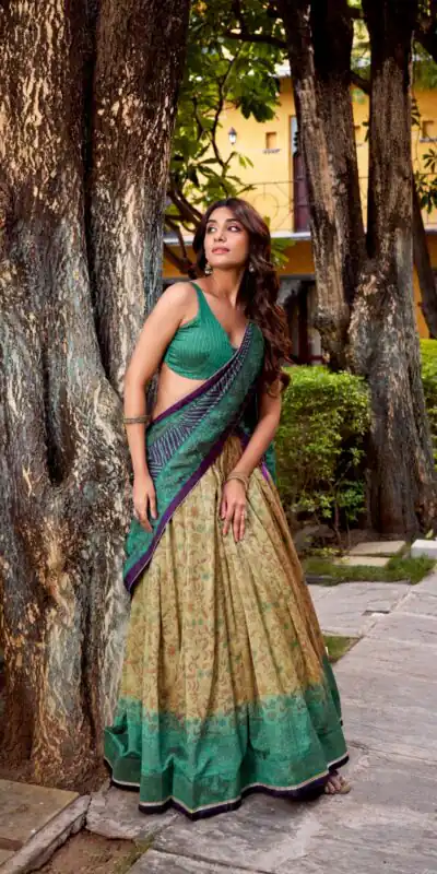 Firozi Vichitra Silk Printed Lehenga Choli | Lehenga, Bollywood Lehenga, Creative Lehenga, Designer Lehenga, Embroidered Lehenga, Party Wear Lehenga