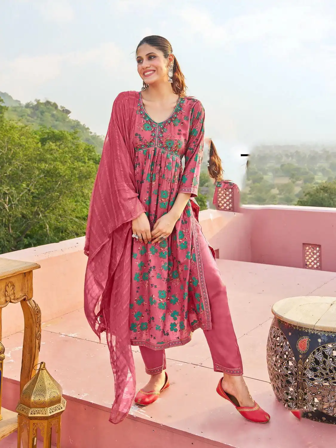 Gajari Rayon Alia Cut With Embroidery Work Kurti | Kurti, Bollywood Kurti, Creative Kurtis, Designer Kurti, Party Wear Kurti, Selfie Kurti