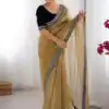 Gold Soft Twil Net Silk Embroidery Work Saree | Sarees, Bollywood Sarees, Creative Sarees, Designer Sarees, Embroidered Sarees, Ethnic Saree, Modern Digital sarees, Party Wear Sarees