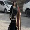 Graceful Black Zimmy Silk Embroider Work Salwar Suit | Jump Suits, Salwar suit, Casual Suits, Creative suits, Designer Suits, Palazzo Suits, Party Wear Suits, Patiala Suits, Straight Suits