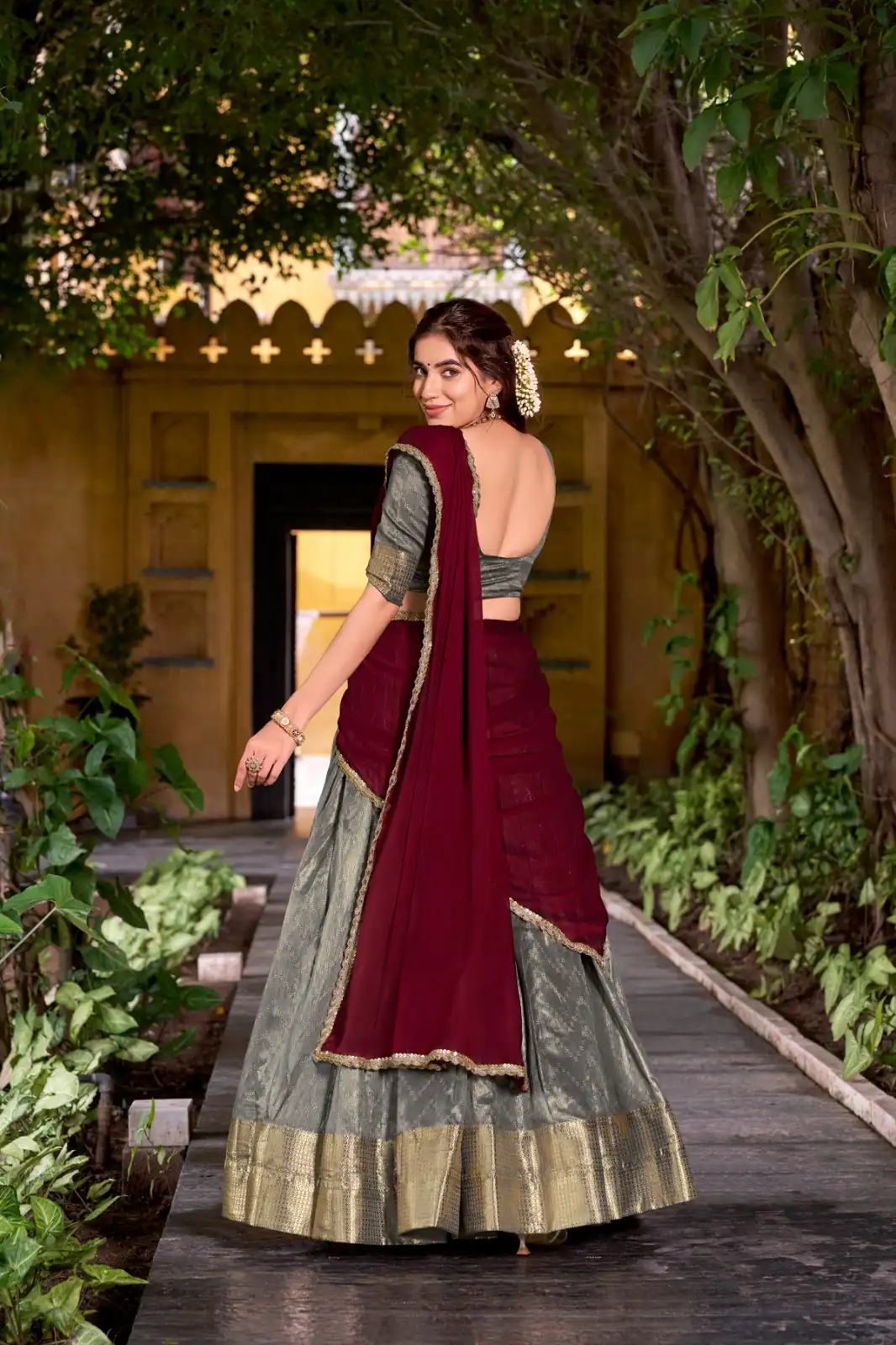 Gray Dupion Silk Zari Work Lehenga Choli | Lehenga, Bollywood Lehenga, Creative Lehenga, Designer Lehenga, Embroidered Lehenga, Party Wear Lehenga