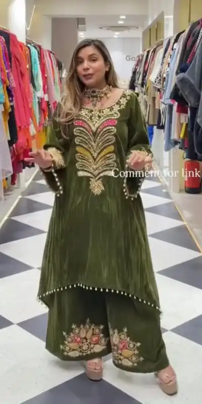 Green 9000 Velvet Lace Embroidery Work Salwar Suit | Jump Suits, Salwar suit, Casual Suits, Creative suits, Designer Suits, Palazzo Suits, Party Wear Suits, Patiala Suits, Straight Suits
