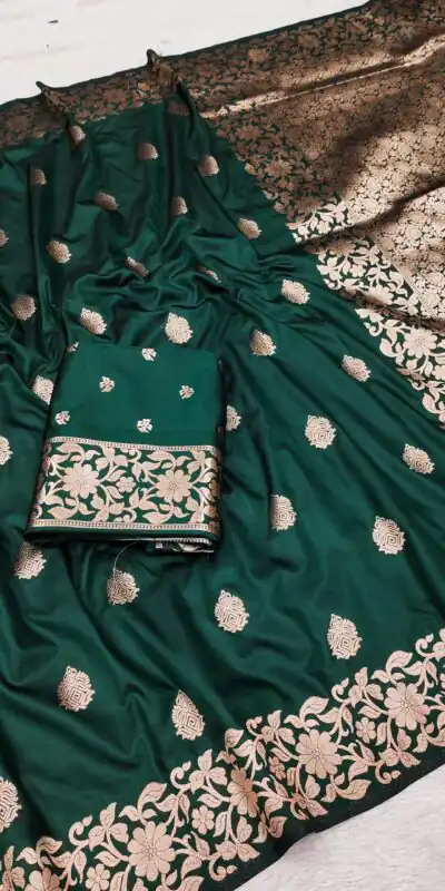 Green Banarasi Silk Lace Zari Work Saree | Sarees, Bollywood Sarees, Creative Sarees, Designer Sarees, Embroidered Sarees, Ethnic Saree, Modern Digital sarees, Party Wear Sarees