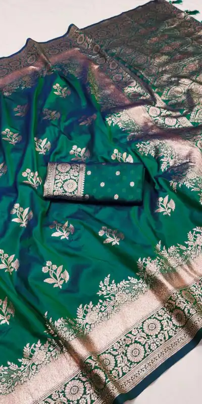 Green Banarasi Silk Weaving Lace Zari Work Saree | Sarees, Bollywood Sarees, Creative Sarees, Designer Sarees, Embroidered Sarees, Ethnic Saree, Modern Digital sarees, Party Wear Sarees
