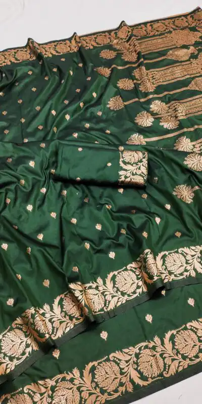Green Banarasi Silk With Lace and Zari Work Saree | Sarees, Bollywood Sarees, Creative Sarees, Designer Sarees, Embroidered Sarees, Ethnic Saree, Modern Digital sarees, Party Wear Sarees