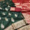 Green Banarasi Silk Zari Lace Work All Over Saree | Sarees, Bollywood Sarees, Creative Sarees, Designer Sarees, Embroidered Sarees, Ethnic Saree, Modern Digital sarees, Party Wear Sarees
