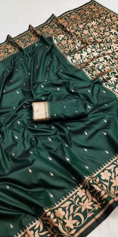 Green Banarasi Silk Zari Weaving Lace Work Saree | Sarees, Bollywood Sarees, Creative Sarees, Designer Sarees, Embroidered Sarees, Ethnic Saree, Modern Digital sarees, Party Wear Sarees