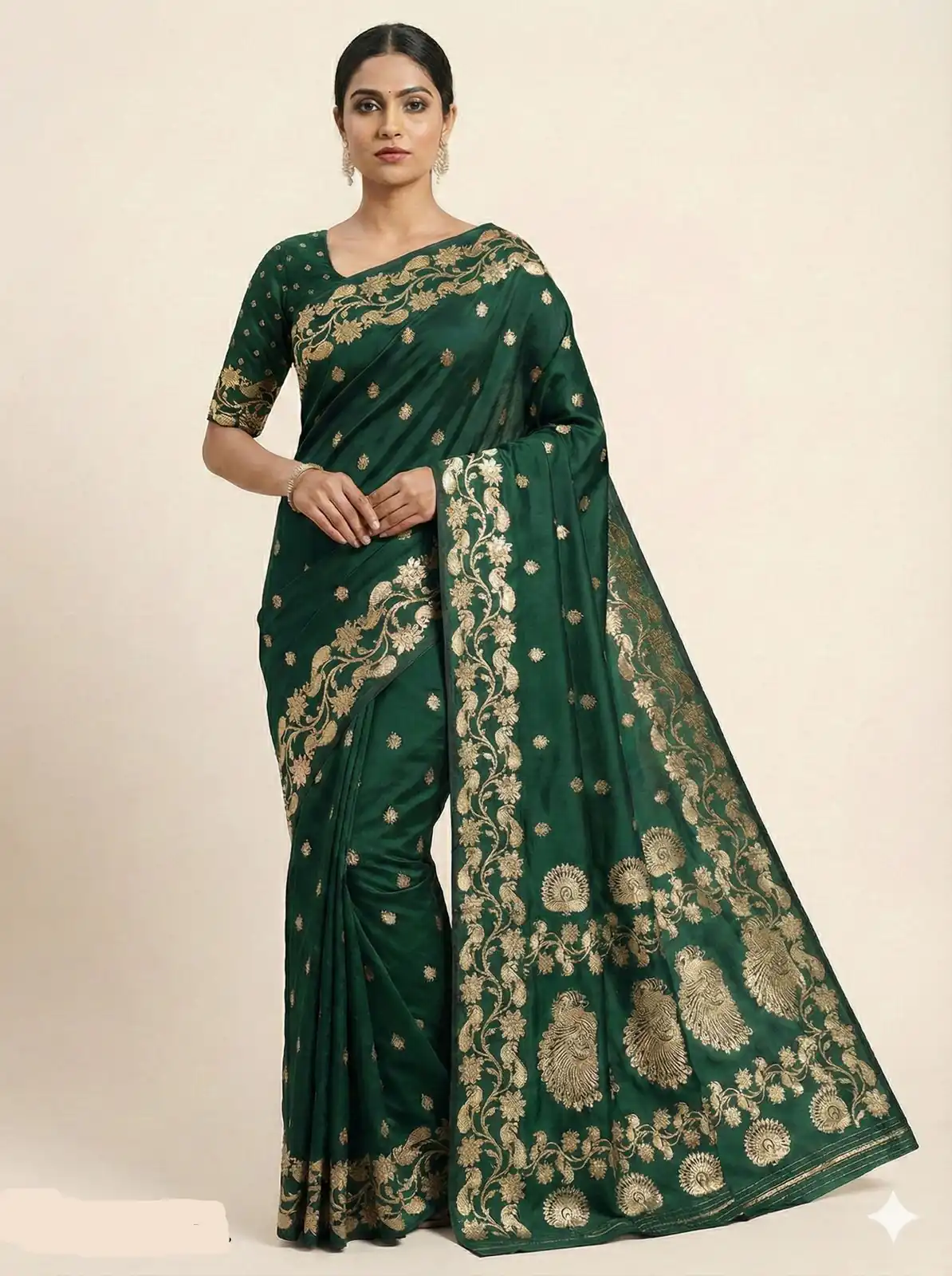 Green Banarasi Soft Zari Lace Work Saree | Sarees, Bollywood Sarees, Creative Sarees, Designer Sarees, Embroidered Sarees, Ethnic Saree, Modern Digital sarees, Party Wear Sarees