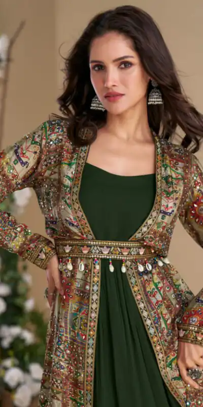Green Blooming Georgette Mirror Work Embroider Kurti | Kurti, Bollywood Kurti, Creative Kurtis, Designer Kurti, Party Wear Kurti, Selfie Kurti