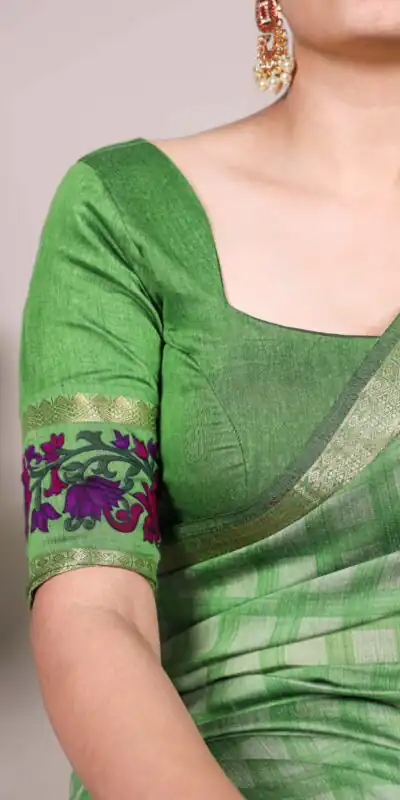 Green Chanderi Printed Saree | Sarees, Bollywood Sarees, Creative Sarees, Designer Sarees, Embroidered Sarees, Ethnic Saree, Modern Digital sarees, Party Wear Sarees
