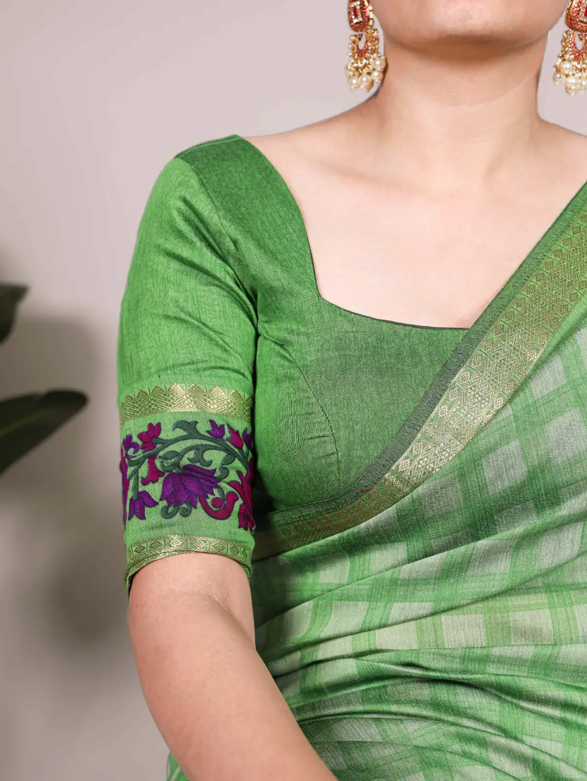 Green Chanderi Printed Saree | Sarees, Bollywood Sarees, Creative Sarees, Designer Sarees, Embroidered Sarees, Ethnic Saree, Modern Digital sarees, Party Wear Sarees